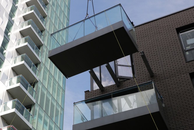 glazed balcony Cassette installation demonstrating glide-on balconies